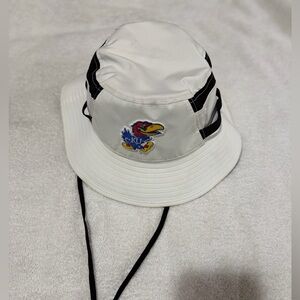 Adidas White Bucket Hat with Drawstring